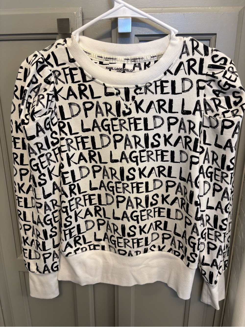Karl Lagerfeld Lightweight Sweatshirt with Black All-Over Logo